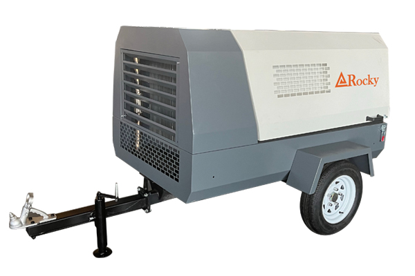 Diesel Engine Mining Mobile Wheeled Portable Screw Air Compressor