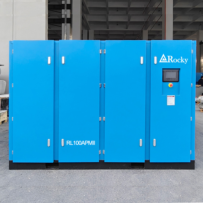 100HP 75kw 5.5 Bar Low Pressure Industrial Two Stage Screw Air Compressor