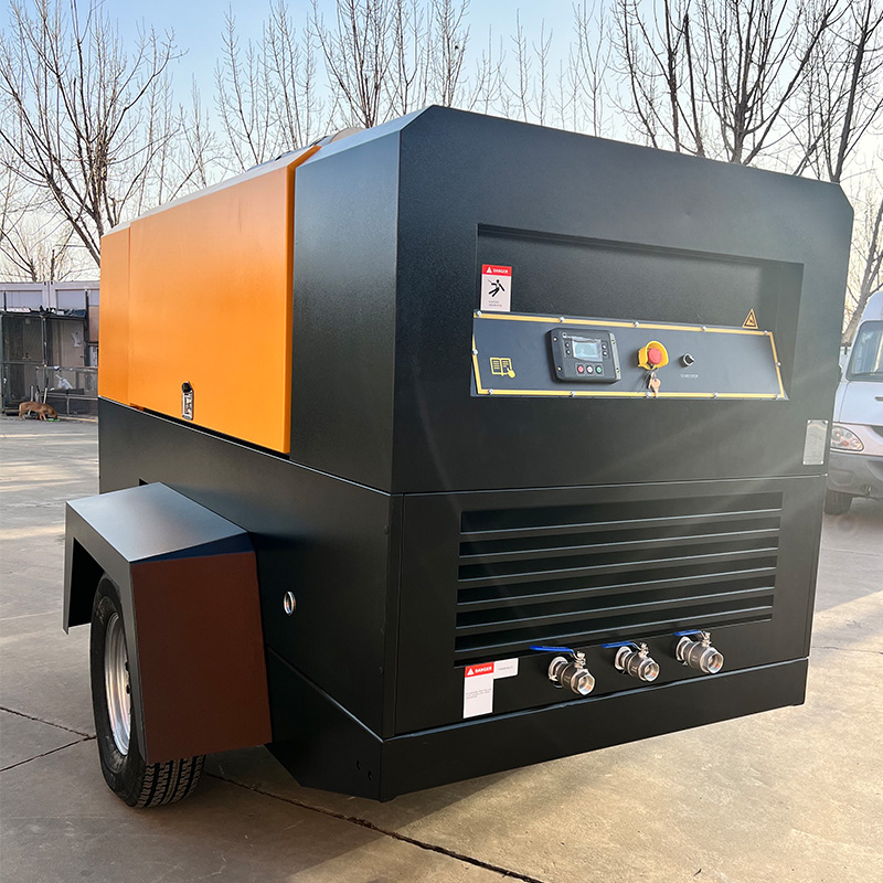 Portable Diesel driven screw air compressor for mining