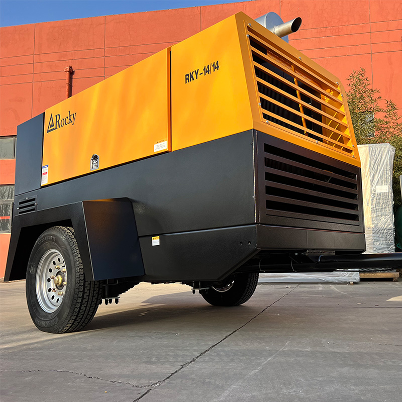 Portable Diesel driven screw air compressor for mining