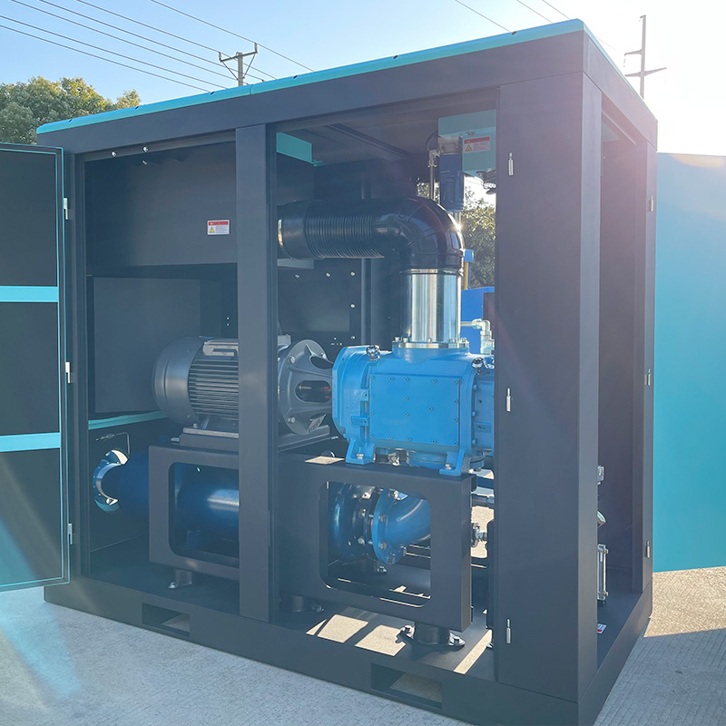 High Efficiency 37 Kw 50 HP 0.4~1.5 Bar Low Pressure Oil-Free Screw Blower